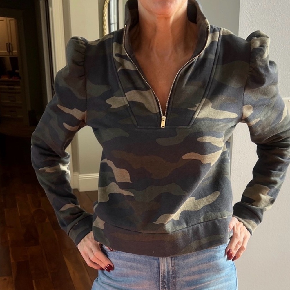 Generation Love Nariah Puff Sleeve Fleece Camo Sweatshirt - Picture 3 of 4